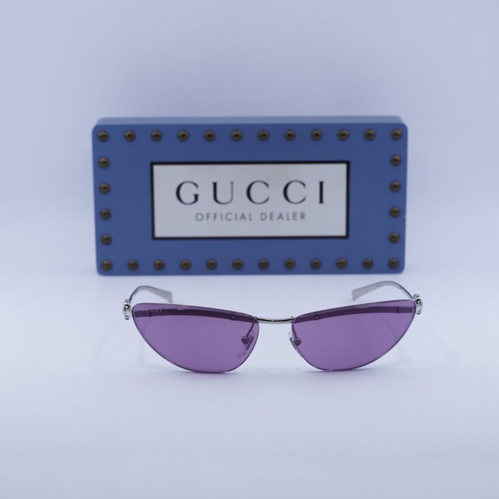 Final Price! Gucci GG1701S 003 Silver/Violet Sunglasses - Picture 4 of 11